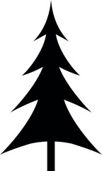 Obraz premium Minimalist White Pine Tree Illustration. Vector Illustration