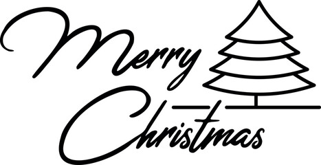 Merry Christmas Tree. Vector Illustration