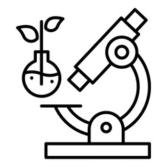 Vector icon of Biology. This icon shows a microscope, representing scientific research and biology studies. Great for science education, research topics, and laboratory materials.