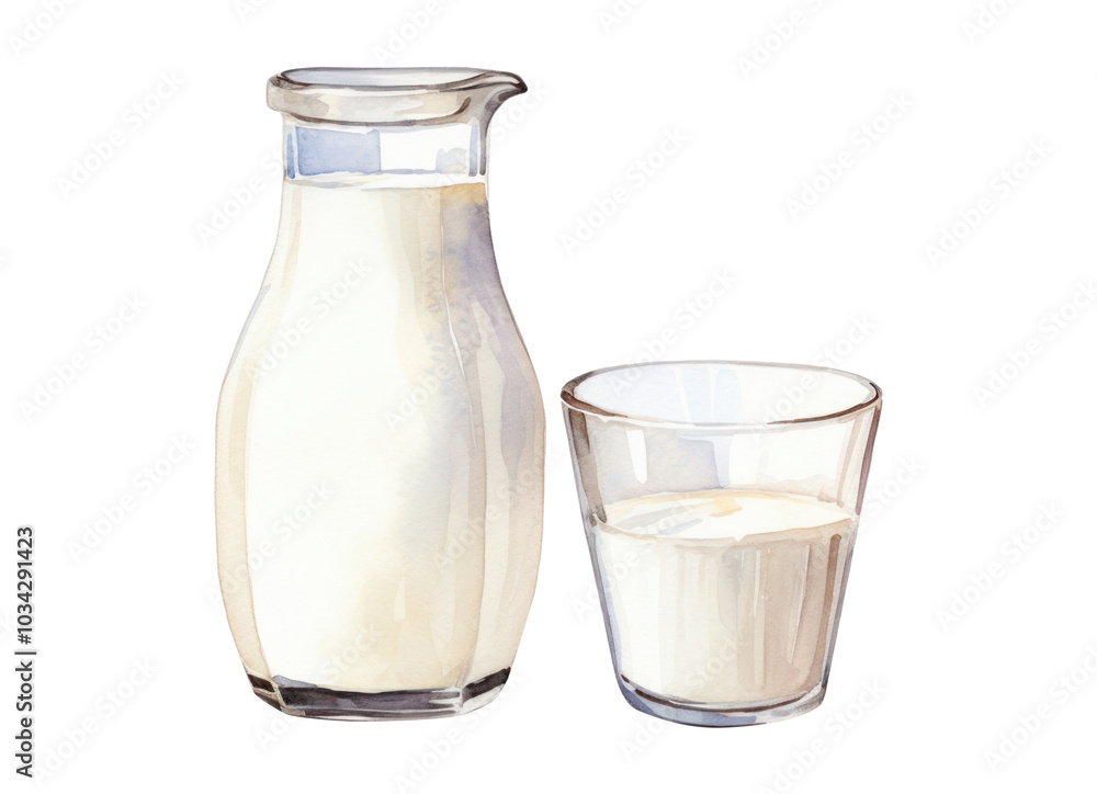 Poster PNG Glass milk bottle drink.