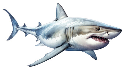 Fototapeta premium PNG Shark animal fish white background.