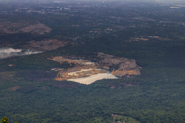 Scenic view from the top of the mountain. Picture clicked at Yercaud hill station, Tamil Nadu, South India, India