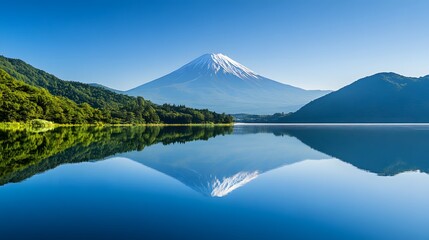 Mount Fuji, view from Lake Kawaguchiko. 