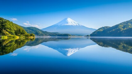 Mount Fuji, view from Lake Kawaguchiko. 