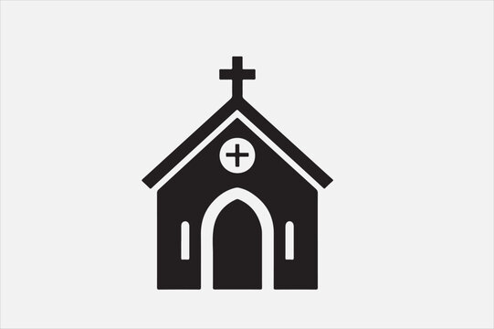 black church icon on white background clip art preview