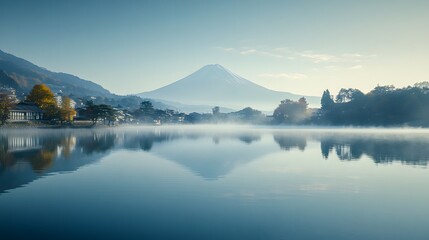 Mount Fuji, view from Lake Kawaguchiko. 