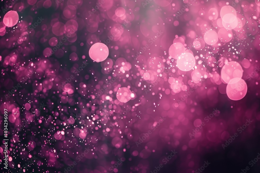 Poster a vibrant pink background filled with sparkling bokeh lights gives a whimsical touch, perfect for fe