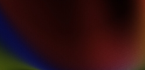 Obraz premium Red yellow blue black grainy gradient background, dark colors noise textured banner design,