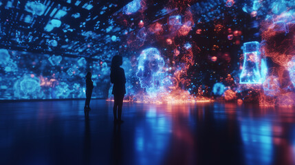 Obraz premium 没入体験型の近未来の博物館