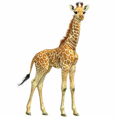 Obraz premium Adorable Baby Giraffe Watercolor Portrait