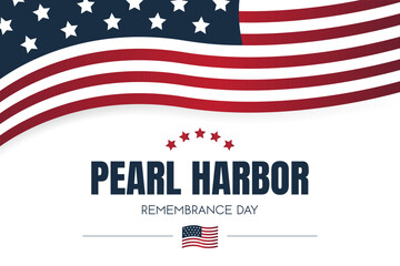 Pearl Harbor remembrance day card or background. vector illustration.