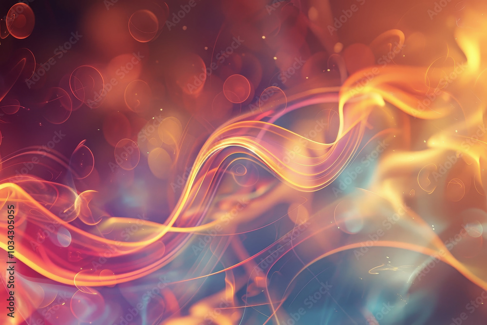 Poster bright colors dance and swirl together, creating a captivating display of flames and glowing element