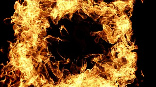 Fire ring close view on transparent background
3d rendering of fire simulation with alpha channel (transparent background)
