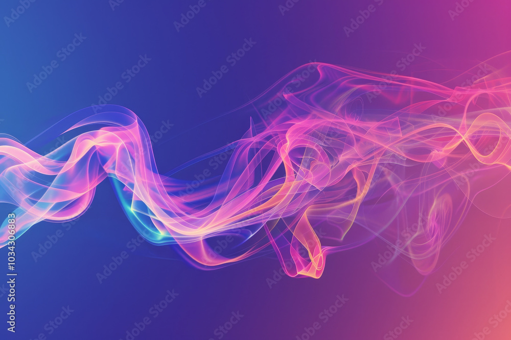 Aufkleber Swirling streams of vibrant colors dance against a soft gradient backdrop, creating an enchanting display of light and motion that captivates the viewer