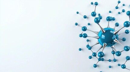 A photostock images of molecular structures and chemical compounds glowing in a blue hue on a clean white background High Quality