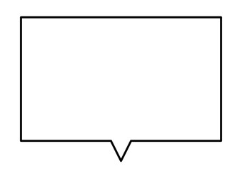 吹き出し　四角　白　黒縁　ベクター　シンプル　単体