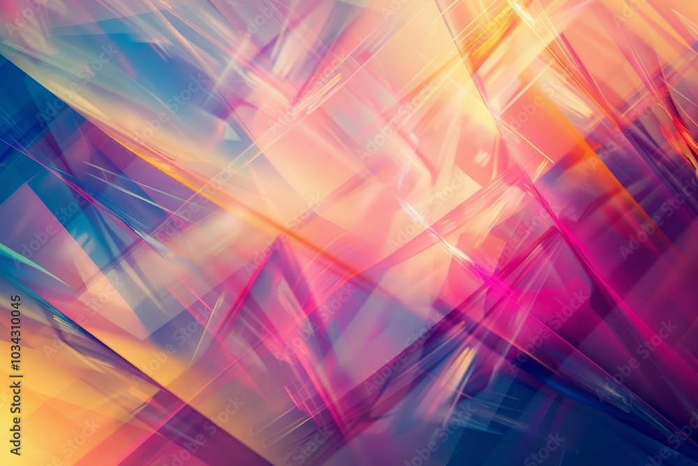 Poster this vibrant artwork features a blend of dynamic shapes in bright colors, creating a lively and ener