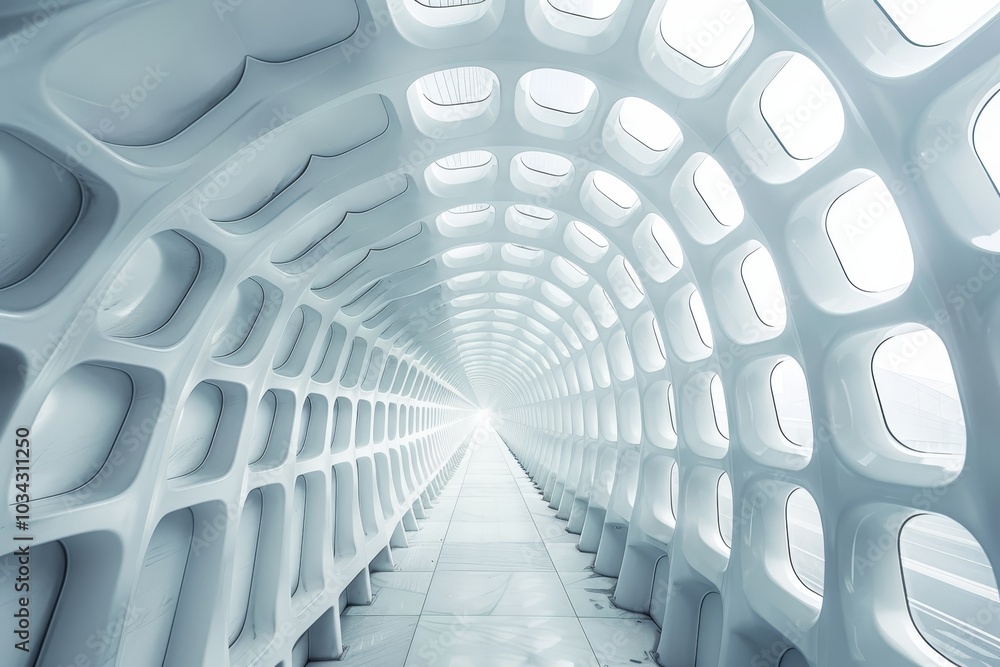Poster a striking tunnel features a honeycomb structure with ample light filtering through, creating an air