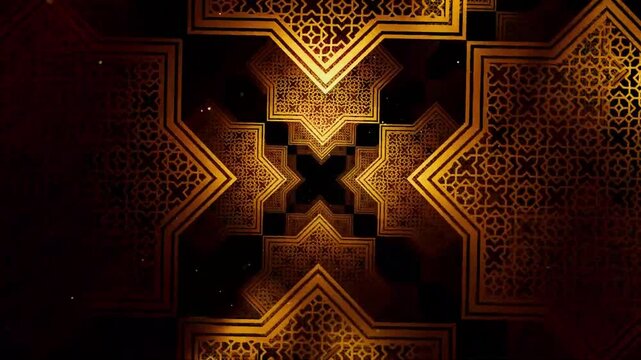 Abstract geometric pattern with a star-shaped design on a dark background.