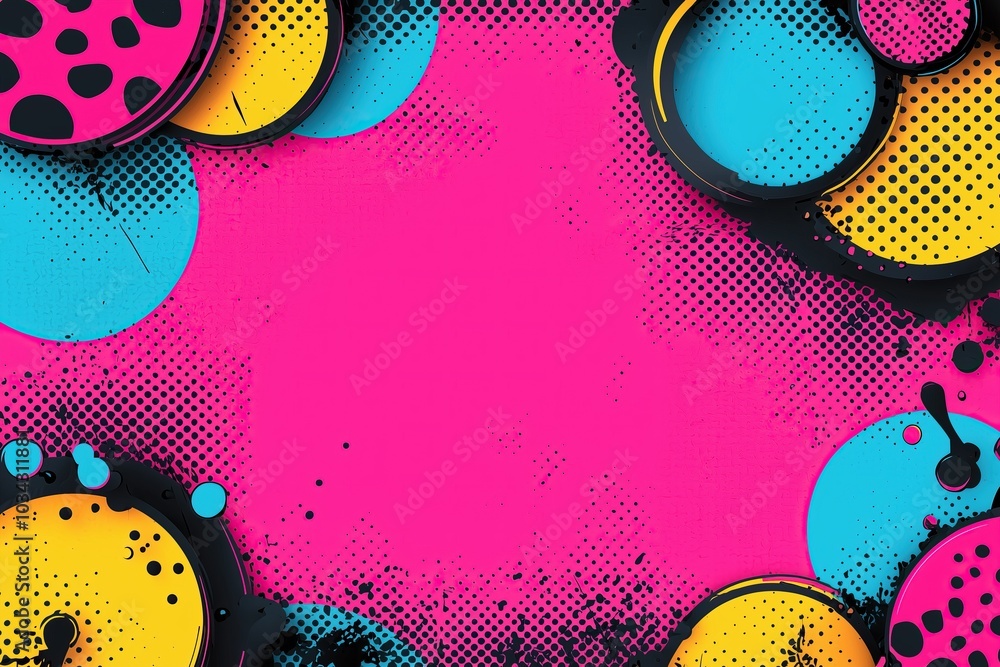 Aufkleber Abstract colorful background with circles dots halftone effect