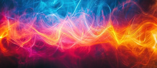 Abstract colorful smoke background with blue, red, and yellow colors.