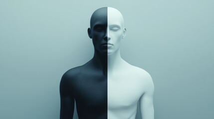 Fototapeta premium Black and White Human Figure.