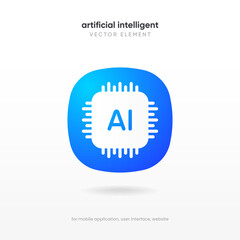 Generate AI button symbol. Artificial intelligence sign button. Machine learning generator and generate text and image press button prompt. Magic stars symbol. Chat brain assistant