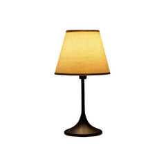 Obraz premium Elegant Modern Table Lamp with Warm Linen Shade for Cozy Interior. Table Lamp Ideal for Home Decor and Ambient Lighting