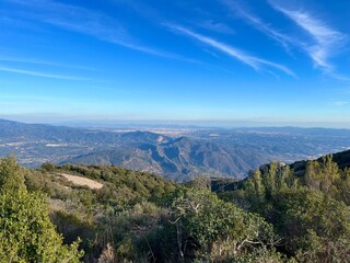 View from Montserrat monastery in Barcelona, Catalonia, Spain. Beautiful landscape with mountain.