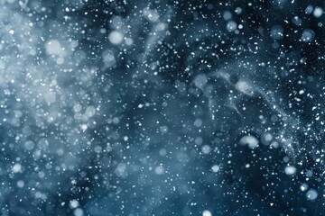 A mesmerizing display of falling snowflakes fills the night sky, creating a serene atmosphere as delicate flakes shimmer and swirl in the air.