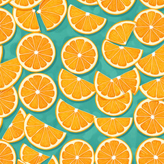 Obraz premium seamless pattern of orange slices