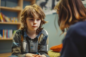 Autistic Child Engaged in Therapy Session