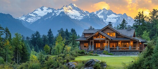 Fototapeta premium Cabin in the Mountains