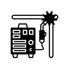 Welding Machine Glyph Icon, Vector illustration