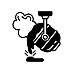 Metal Smelting Glyph Icon, Vector illustration