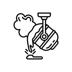 Metal Smelting Outline Icon, Vector illustration