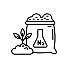 Nitrate Fertilizers Outline Icon, Vector illustration