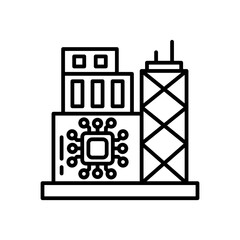 Electronics Manufacturing Outline Icon, Vector illustration