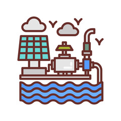 Naklejka premium Irrigation Pumps Filled Icons , Vector illustration