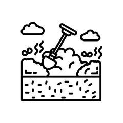 Landfill Management Outline Icon, Vector illustration