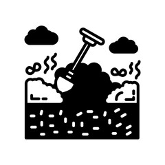 Landfill Management Glyph Icon, Vector illustration