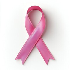 A pink awareness ribbon symbolizing support for breast cancer research and advocacy.