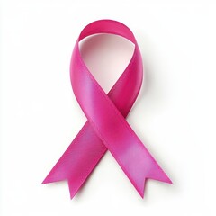 A vibrant pink ribbon symbolizing awareness, often associated with breast cancer, representing hope, support, and solidarity in the fight against the disease.