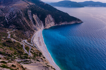 View of beautiful Myrtos beach on Kefalonia island, Greece © ververidis