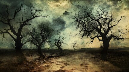 Grunge styled lanscape. 