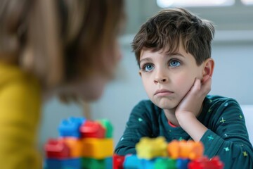 Autistic Child Engaged in Therapy Session