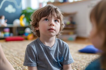 Autistic Child Engaged in Therapy Session