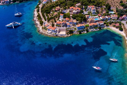 Aerial view of Fiskardo, Kefalonia