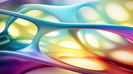 Abstract background for scientific concepts. Brightly colored polymer surface of complex shape. Plastic colored shape.