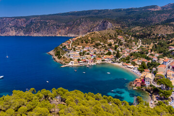 Obraz premium Aerial view of Assos, Kefalonia